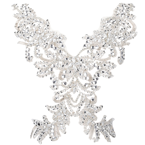 1 цветочные аппликации из ПК со стразами, аксессуары для вышивки из полиэстера