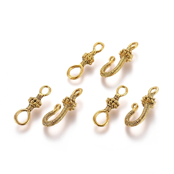 Tibetan Style Alloy S-Hook Clasps