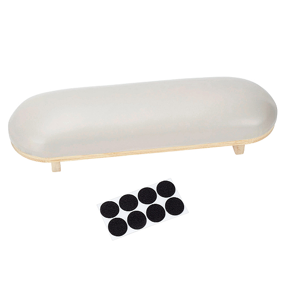 Imitation Leather & Wood Manicure Hand Rest Pillow, Nail Art Tool, Oval