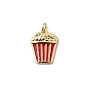 Rack Plating Brass Enamel Pendants, Long-Lasting Plated, Lead Free & Cadmium Free, with Jump Ring, Real 18K Gold Plated
