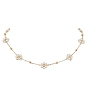 Imitated Pearl Acrylic Beads Necklace, Brass Cable Chains