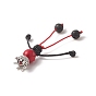 6Pcs 6 Colors Dyed Synthetic Turquoise Halloween Kings Skull Big Pendants, Handmade Rope Arms and Legs Charms with Natural Lava Rock