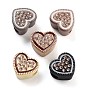 Непрозрачная смола европейский бисер, со стразами, бусины с большим отверстием, сердце