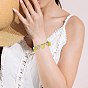 Lemon & Leaf & Flower Resin & Acrylic Charm Bracelet, 304 Stainless Steel Jewelry for Women