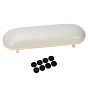 Imitation Leather & Wood Manicure Hand Rest Pillow, Nail Art Tool, Oval