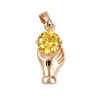 Латунные микро проложить кубического циркония подвески, ручные прелести, долговечный, без свинца и без кадмия