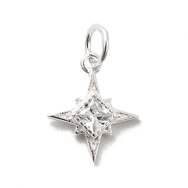 925 подвески в форме звезд из стерлингового серебра с прозрачным паве из циркония, с перемычками и 925 штампом