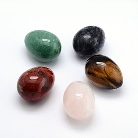 Gemstone Egg Stone, Pocket Palm Stone for Anxiety Relief Meditation Easter Decor