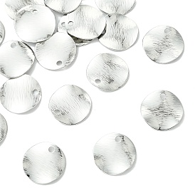 Colgantes de latón Shegrace, encantos redondos, estampar etiqueta en blanco, acabado cepillado, sin cadmio, plomo, níquel