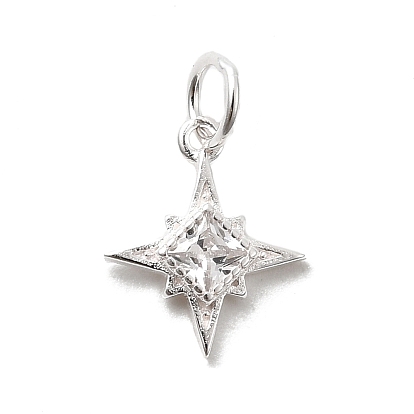 925 подвески в форме звезд из стерлингового серебра с прозрачным паве из циркония, с перемычками и 925 штампом