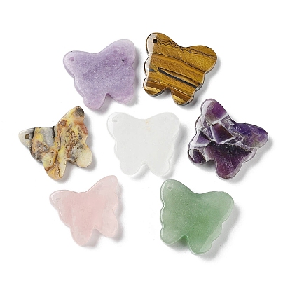 Natural Gemstone Pendants, Butterfly Charms