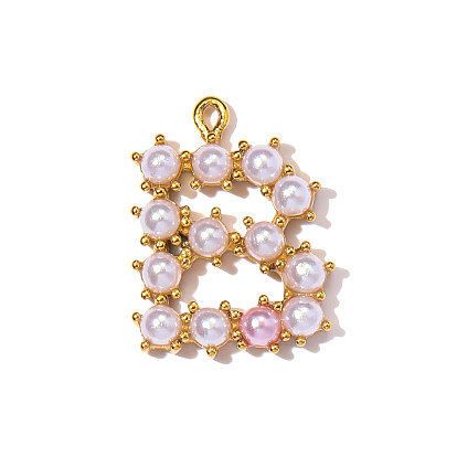 304 подвески из нержавеющей стали, с абс пластмассовой имитационной жемчужиной, ионное покрытие (ip), реальный 18 k позолоченный, зеркальная полировка