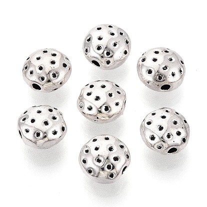 Текстурированные тибетские бусины из сплава, плоско-круглые