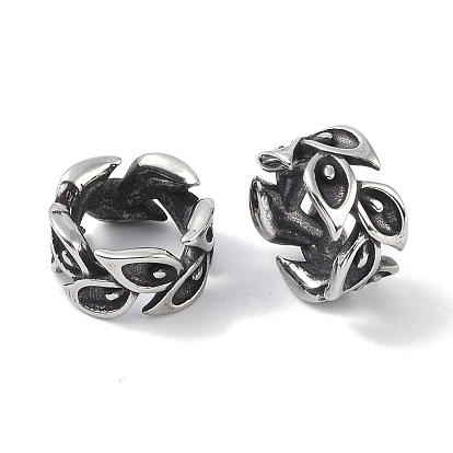 316 бусины из хирургической нержавеющей стали, бусины с большим отверстием, лист