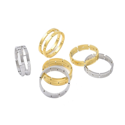 304 anillo de dedo con forma de cadena de acero inoxidable para mujeres y hombres