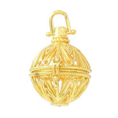 Pendentifs en laiton, cage, charmes rondes, crémaillère plaquage