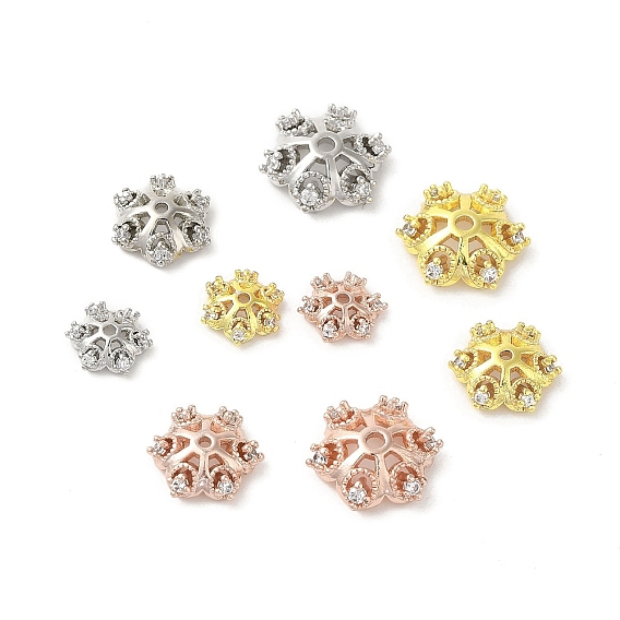 Покрытие стойки, колпачки из латунных бусин, с четким кубического циркония, долговечный, без свинца и без кадмия, цветок