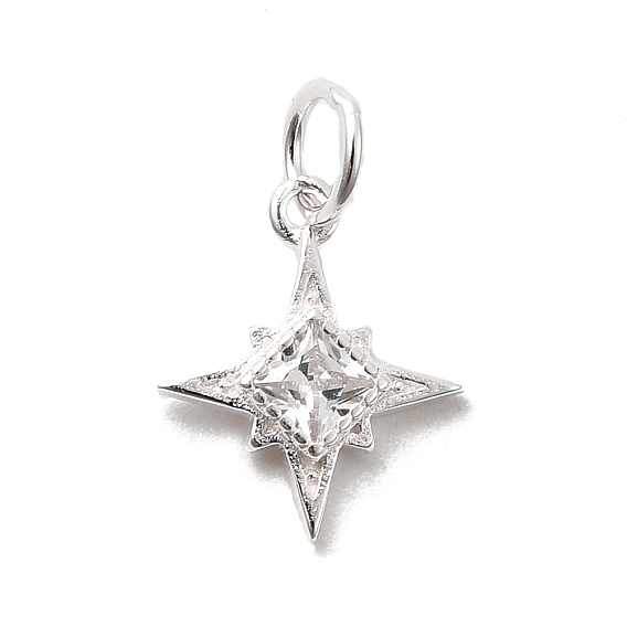 925 подвески в форме звезд из стерлингового серебра с прозрачным паве из циркония, с перемычками и 925 штампом