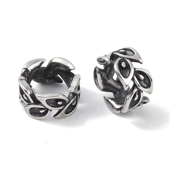 316 бусины из хирургической нержавеющей стали, бусины с большим отверстием, лист