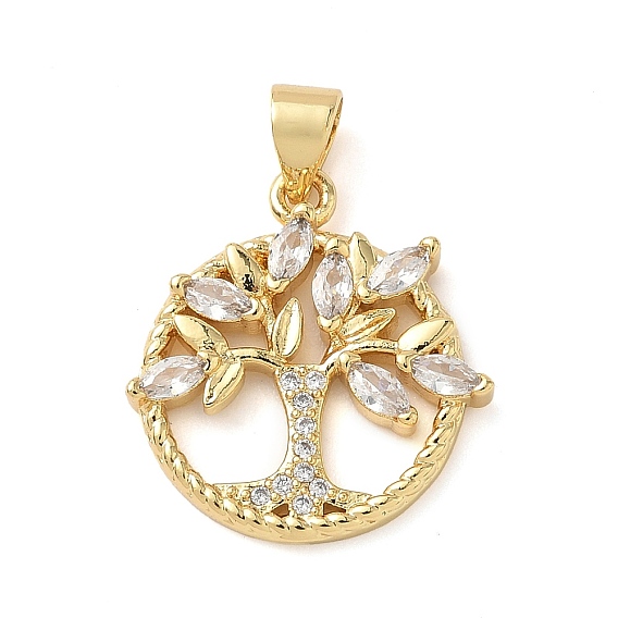 Латунные микро проложить кубического циркония подвески, дерево