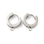 304 Stainless Steel Hoop Earring Findings, Ring, with Horizontal Loops