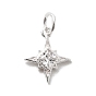 925 подвески в форме звезд из стерлингового серебра с прозрачным паве из циркония, с перемычками и 925 штампом