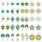 40Pcs 20 Style Alloy Enamel Pendants, Light Gold, Mixed Shapes