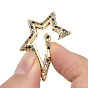 Латунные кольца из микро-паве циркония, без никеля , звезда, реальный 16 k позолоченный