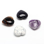 Gemstone Carved Heart Love Stone, Pocket Palm Stone for Reiki Balancing, Home Display Decorations