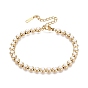 Stainless Steel & Plastic Pearl Tennis Bracelets for Women, Round