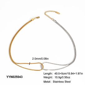 Ожерелья из нержавеющей стали в виде змеиной цепи для женщин, золотые и нержавеющая сталь цвет