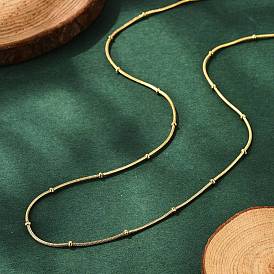 304 из нержавеющей стали цепи змея ожерелья, с 304 бусинами из нержавеющей стали и 304 застежками из нержавеющей стали