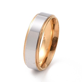 Two Tone 201 Stainless Steel Plain Band Ring for Women