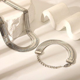 304 комплекты браслетов и ожерелий из нержавеющей стали для женщин