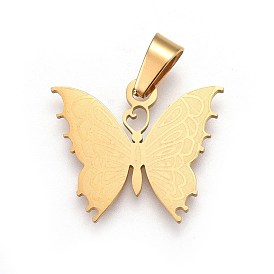 Pvd вакуумное покрытие модные 304 подвески из нержавеющей стали, бабочка