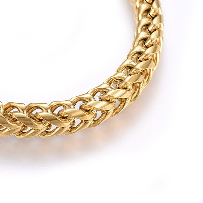 304 Stainless Steel Wheat Chain Necklaces, with Bayonet Clasps