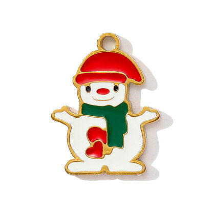 304 нержавеющей стальной эмали подвески, прелести снеговика, ионное покрытие (ip), реальный 18 k позолоченный