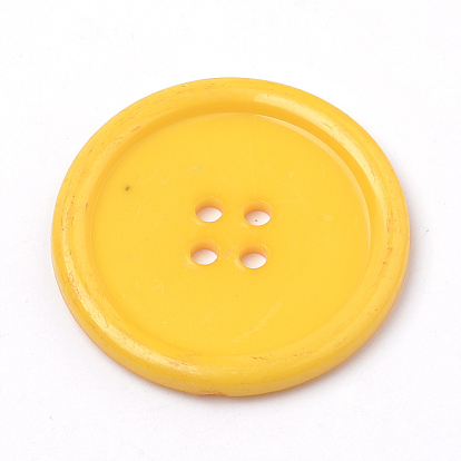 4-Hole Acrylic Buttons, Flat Round