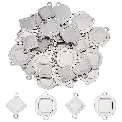 20Pcs 304 Stainless Steel Links Connectors, Square&Rhombus