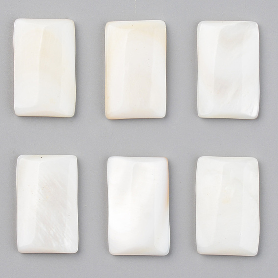 Coquille eau douce naturelle cabochons, rectangle