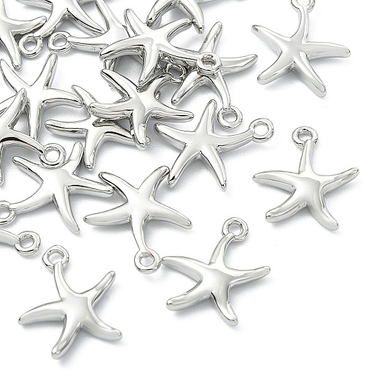 SHEGRACE Brass Starfish Charms, Cadmium Free & Nickel Free & Lead Free