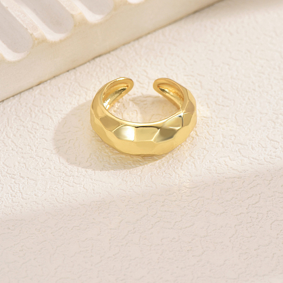 Геометрическое минималистичное латунное открытое кольцо-манжета для женщин, модно на каждый день и для вечеринок