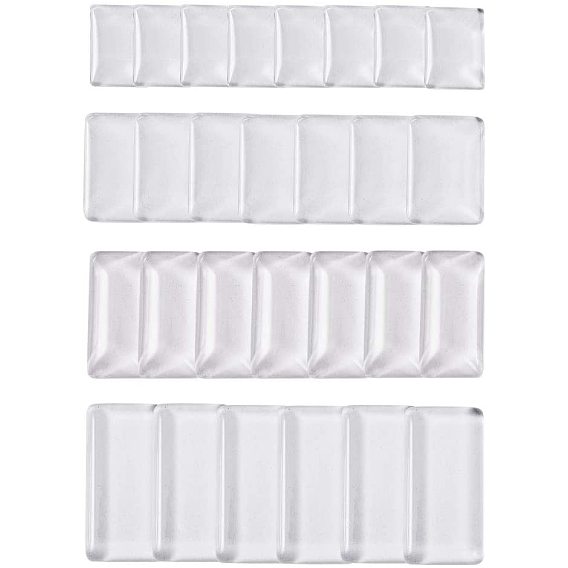 Transparent Glass Cabochons, Rectangle