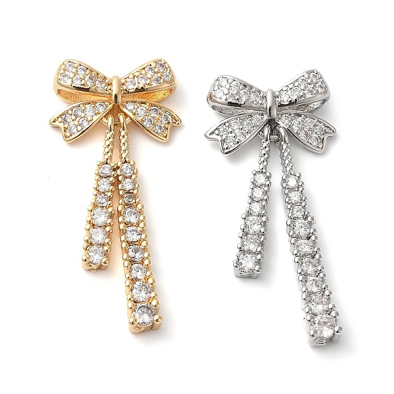 Латунные микро проложить кубического циркония бусы, без кадмия, без никеля и без свинца, бантом