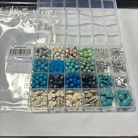 DIY Ocean Theme Synthetic Turquoise & Glass Beads Jewelry Making Finding Kits