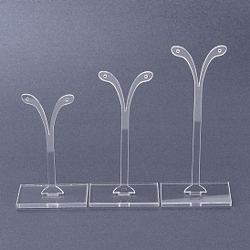 Plastic Earring Display, Bean Sprout Shape Earrings Display Stand, Jewelry Tree Stand Stand, Three-piece Set, 38x80mm, 38x100mm, 38x120mm