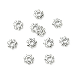 SHEGRACE Brass Spacer Beads, Flower, Cadmium Free & Nickel Free & Lead Free