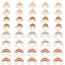 40 шт 4 стили подвески из сплава эмали, радуга