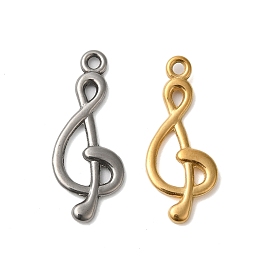 304 Stainless Steel Pendants, Musical Note Charms