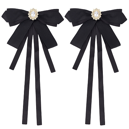 2шт. полиэстеровые булавки для бантиков, булавки для лацканов одежды из сплава, с имитацией жемчуга